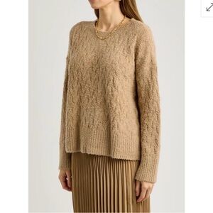 Eileen Fisher 100% Cotton Boxy Sweater | Tan | XXS | Capsule Wardrobe
